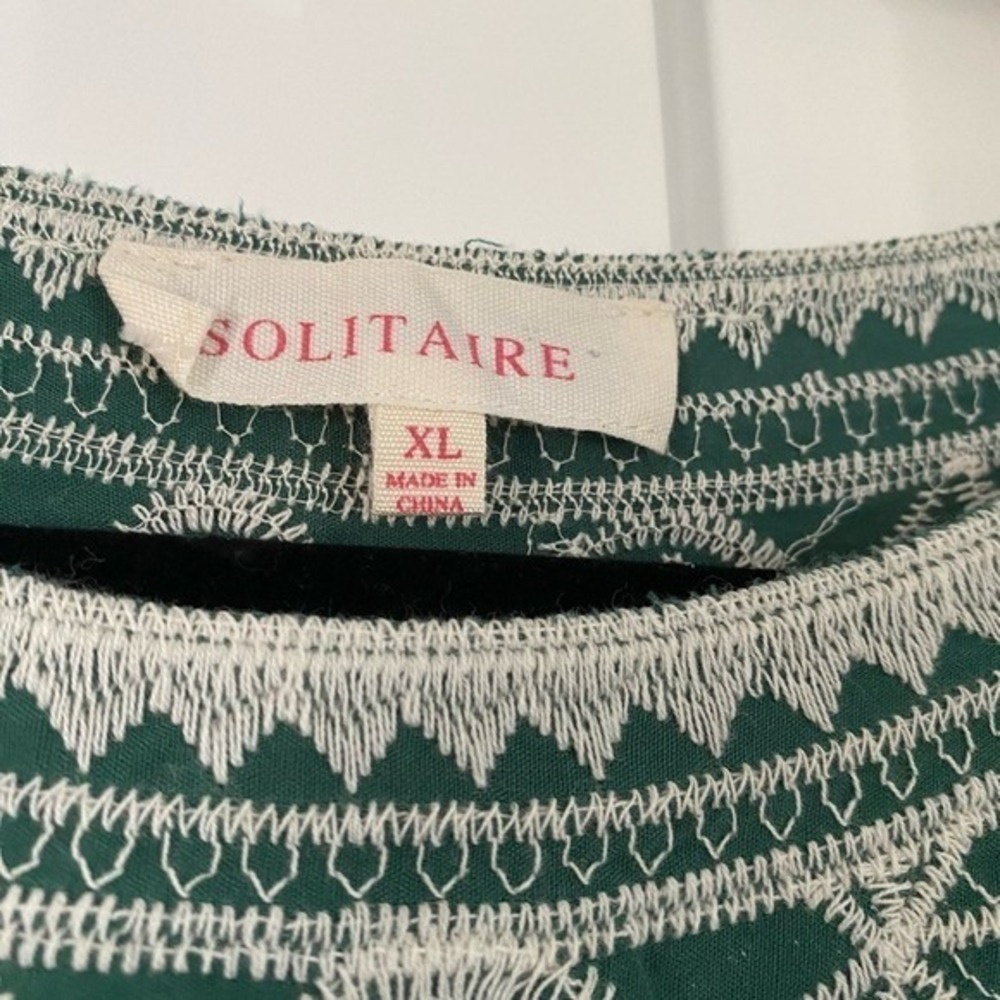 Solitaire Green & White Floral Embroidered Blouse - Picture 3 of 5